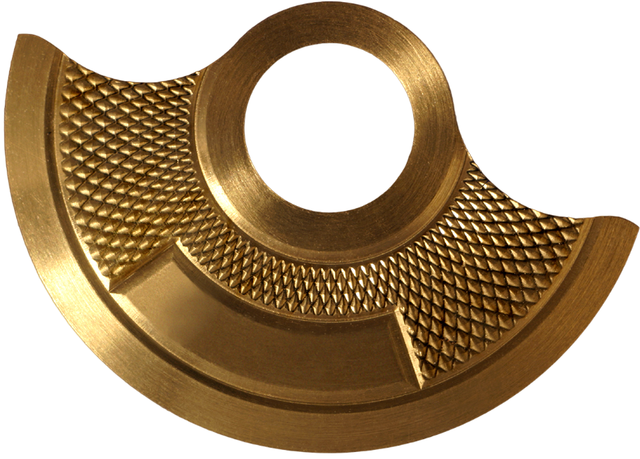 Gold oscillating weight, hand-engraved